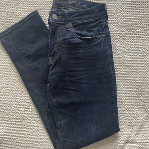 American Eagle Deep Dark Blue Straight Jeans 28x30